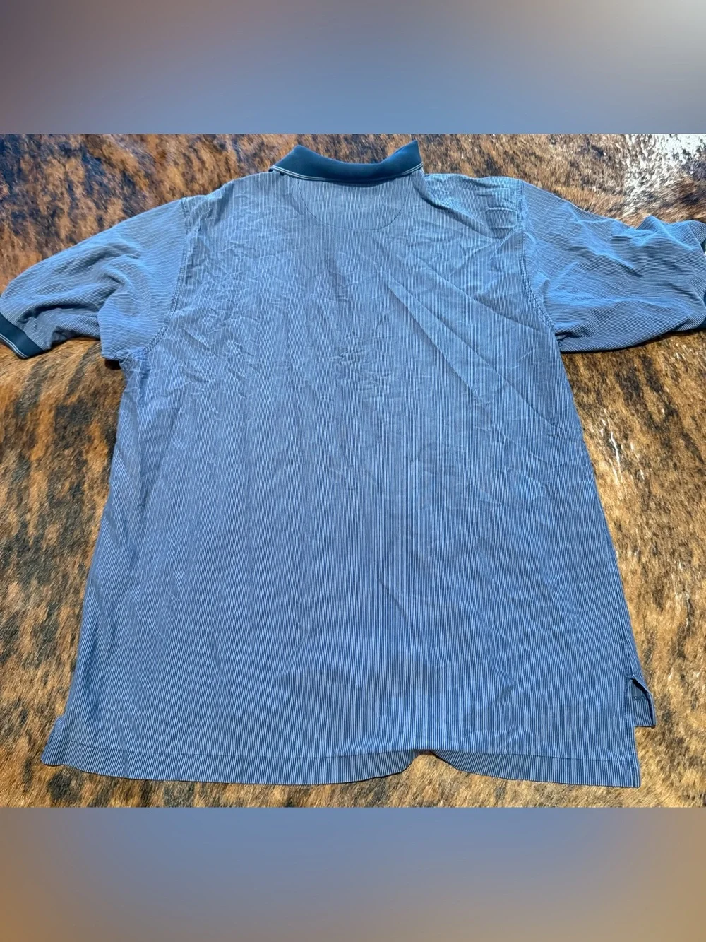 Vintage Nike Golf Polo Shirt Men’s XL Blue Pinstripe Nike XL Shield Logo Clubs